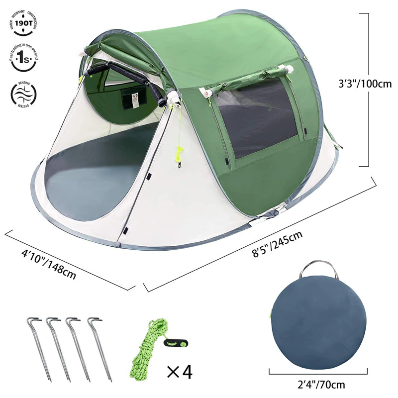 Cheap Goat Tents Pop up Lightweight Double Single layer Waterproof Tent Outdoor Park Picnic Travel Camp Hand Throw Boat Wigwam Self driving Tour   